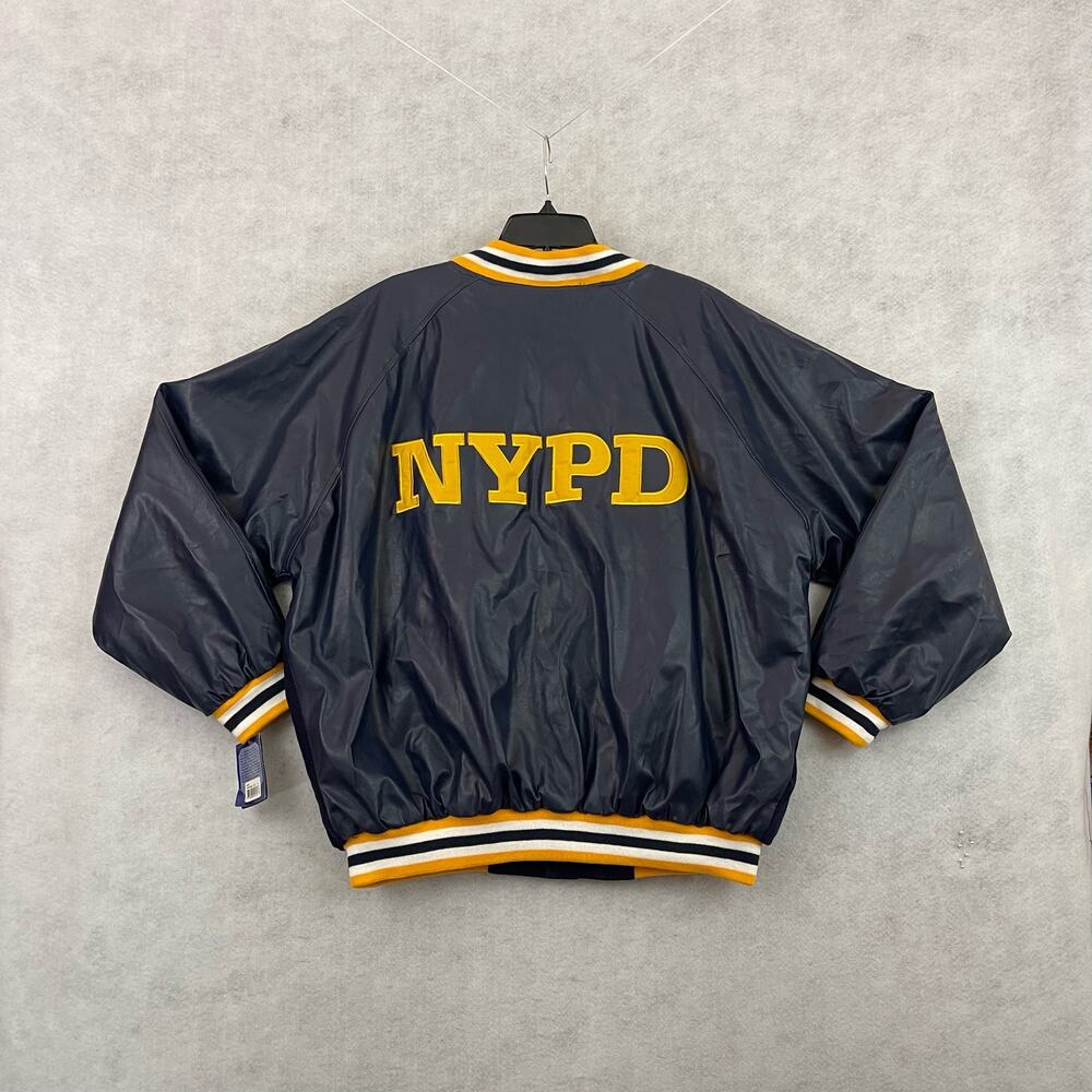 NYPD Varsity Jacket Mens XL Blue Letterman Steve & Barry Bomber Coat New - Picture 11 of 15